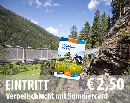 Eintritt Verpeilschlucht Kaunertal mit Summercard
