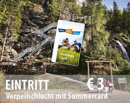 Eintritt Verpeilschlucht Kaunertal mit Summercard